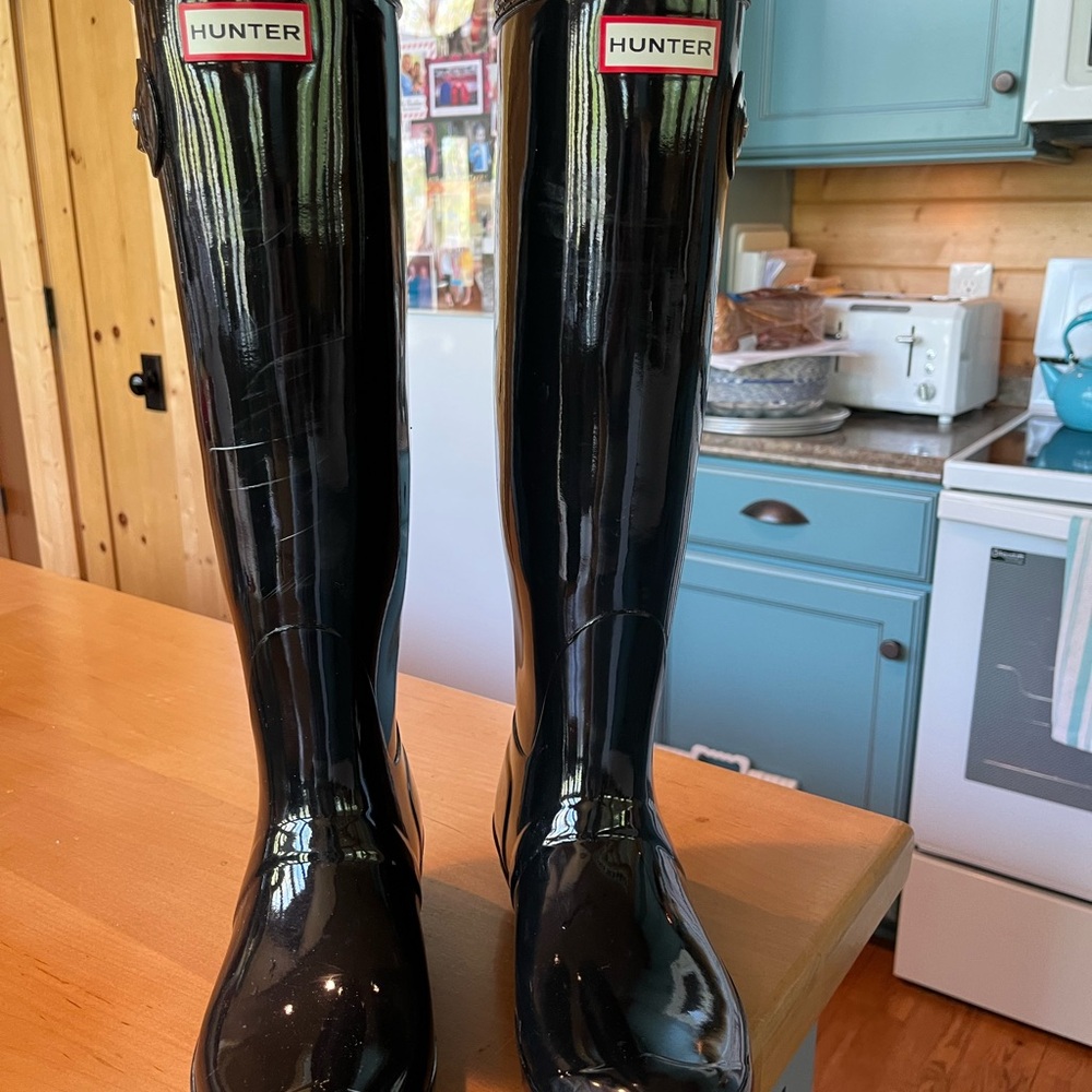 Hunter Black Winter Rain Boots Waterproof - Picture 3 of 5